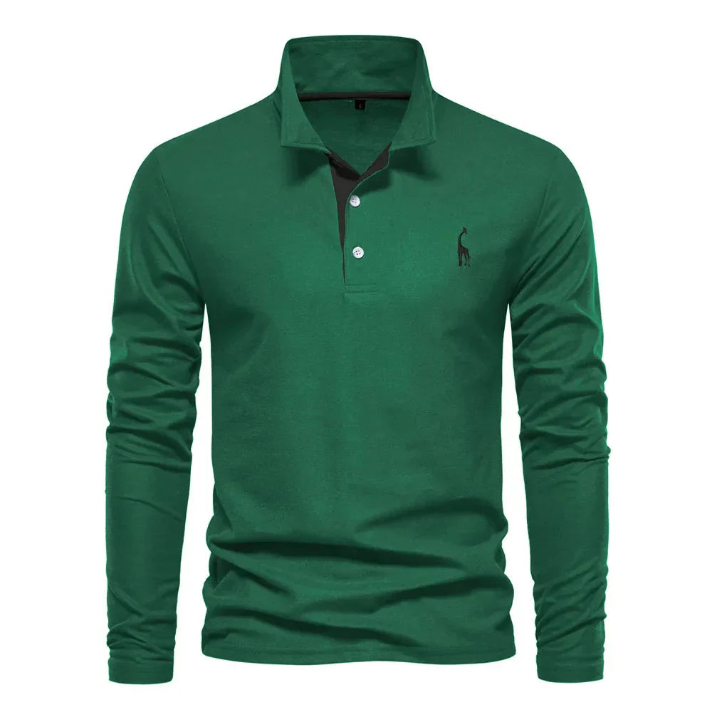 Classic Men's Long Sleeve Polo Shirt - Felix-Green-S-State of Style