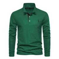 Classic Men's Long Sleeve Polo Shirt - Felix-Green-S-State of Style