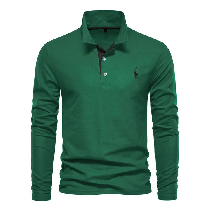 Classic Men's Long Sleeve Polo Shirt - Felix-Green-S-State of Style