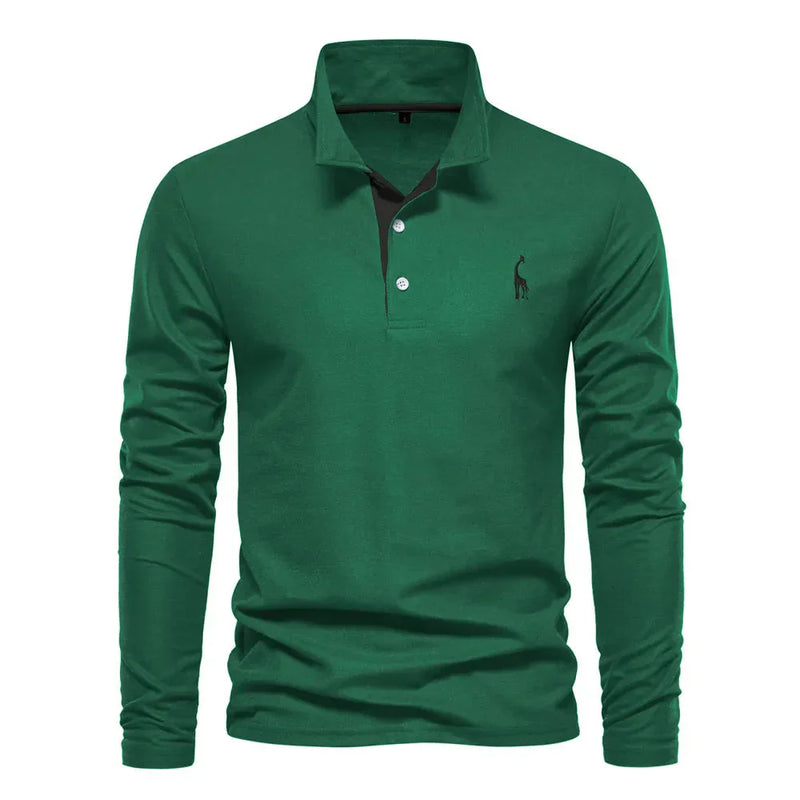 Classic Men's Long Sleeve Polo Shirt - Felix-Green-S-State of Style