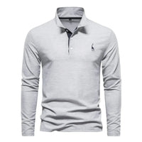 Classic Men's Long Sleeve Polo Shirt - Felix-Grey-S-State of Style