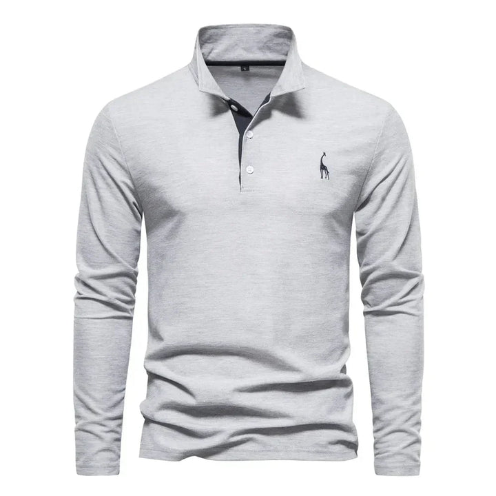 Classic Men's Long Sleeve Polo Shirt - Felix-Grey-S-State of Style