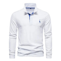 Classic Men's Long Sleeve Polo Shirt - Felix-White-S-State of Style