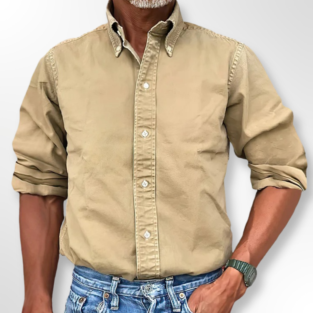 Classic Men's Shirt - Victor-Khaki-S-State of Style