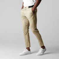 Classic men's stretch trousers with a comfortable fit - Matteo-Beige-S-State of Style
