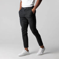 Classic men's stretch trousers with a comfortable fit - Matteo-Black-S-State of Style