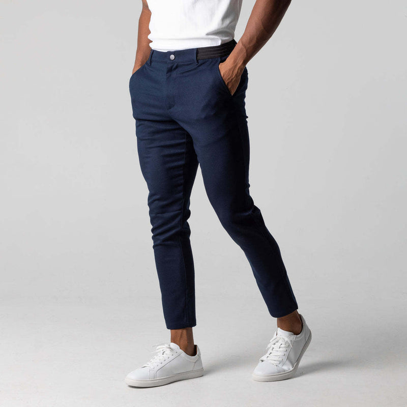 Classic men's stretch trousers with a comfortable fit - Matteo-Blue-S-State of Style