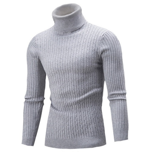 Classic Men's Turtleneck Sweater - SummitLayer-Grey-S-State of Style