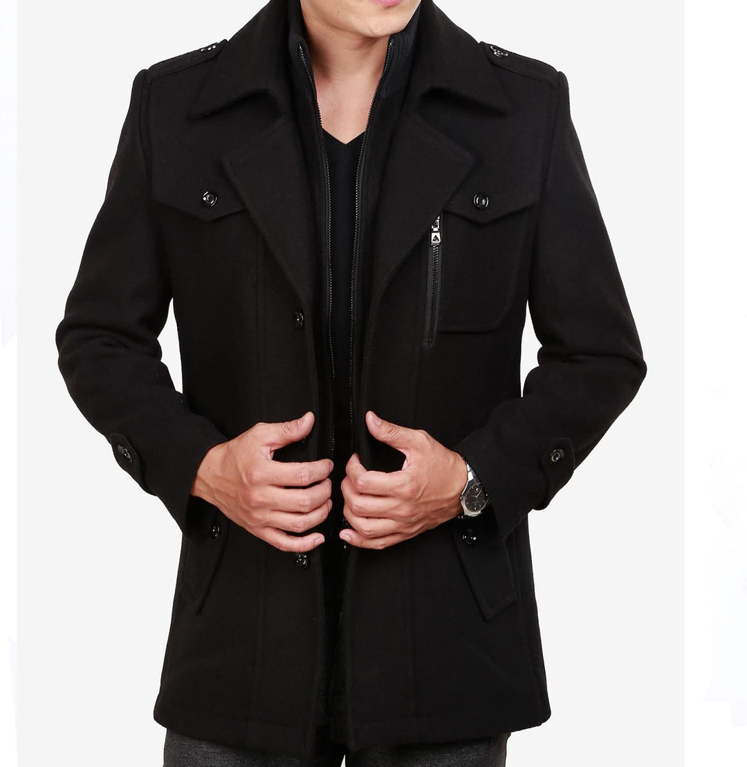 Classic Men's Winter Blazer - Luca-Black-S-State of Style