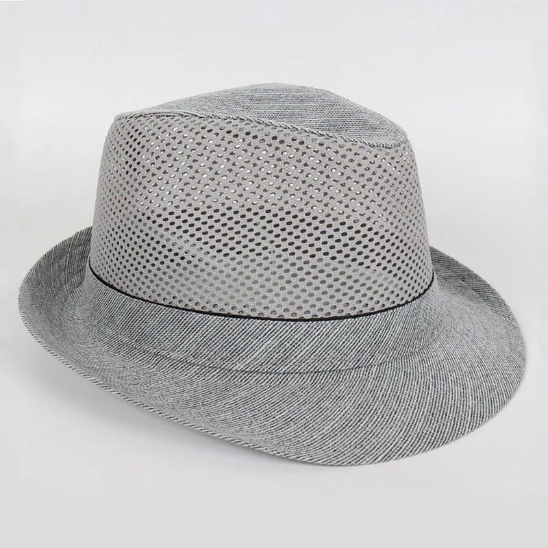 Classic Mesh Bowler Hat Marius – Lightweight Vintage Style-Grey-57-State of Style