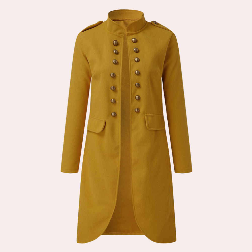 Classic Mid-length Women's Coat - Elise-Yellow-XS-State of Style