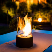 Classic Oil Lamp with Open Flame - Lumora-Black-Medium-State of Style