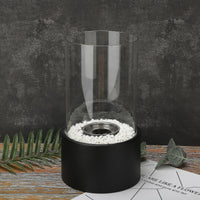 Classic Oil Lamp with Open Flame - Lumora-Black-Medium-State of Style
