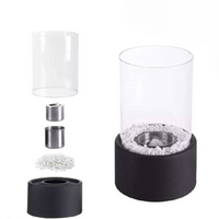 Classic Oil Lamp with Open Flame - Lumora-Black-Medium-State of Style
