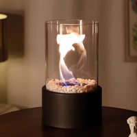 Classic Oil Lamp with Open Flame - Lumora-Black-Medium-State of Style