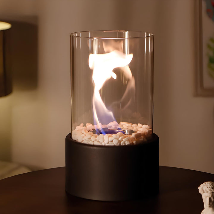 Classic Oil Lamp with Open Flame - Lumora-Black-Medium-State of Style