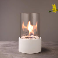 Classic Oil Lamp with Open Flame - Lumora-Black-Medium-State of Style