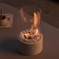 Classic Oil Lamp with Open Flame - Lumora-White-Medium-State of Style