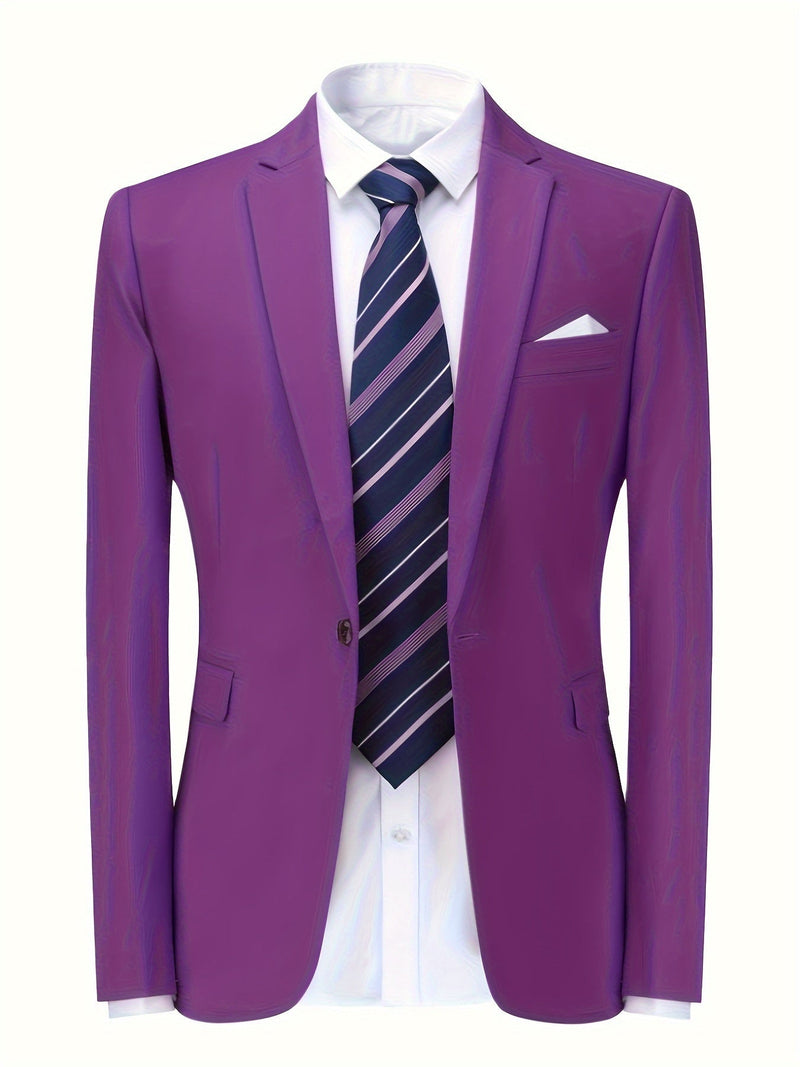 Classic Plain Men's Blazer - Floris-Purple-XS-State of Style