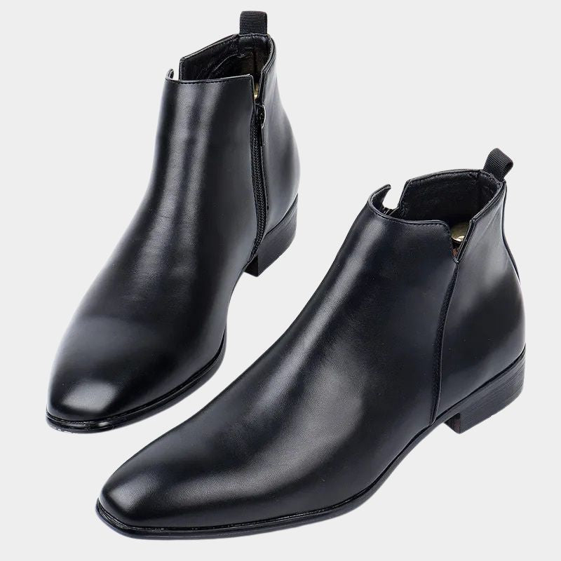 Classic Retro Leather Men's Boots - Lars-Black-7-State of Style