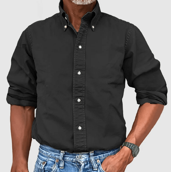 Classic Shirt with Long Sleeves - Damien-Black-S-State of Style