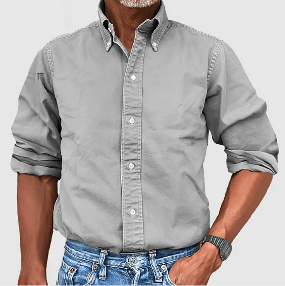 Classic Shirt with Long Sleeves - Damien-Grey-S-State of Style