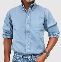 Classic Shirt with Long Sleeves - Damien-Light blue-S-State of Style