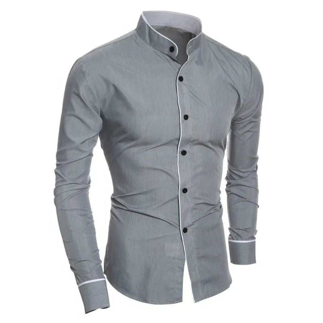 Classic Slim-Fit Shirt Jonas – Casual Elegance for Everyday Wear-Grey-M-State of Style