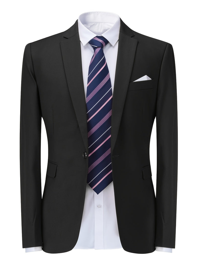 Classic Solid Men's Blazer - Floris-Black-S-State of Style