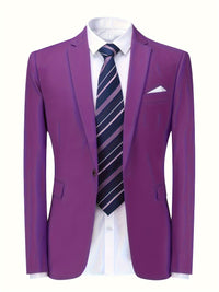 Classic Solid Men's Blazer - Floris-Purple-S-State of Style