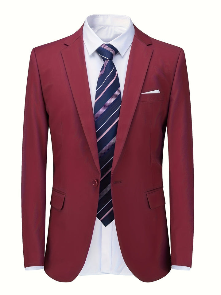 Classic Solid Men's Blazer - Floris-Red-S-State of Style