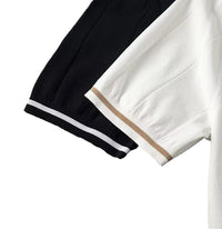Classic Striped Polo | Textured Comfort-Black-S-State of Style