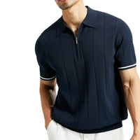 Classic Striped Polo | Textured Comfort-Black-S-State of Style