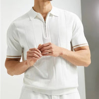 Classic Striped Polo | Textured Comfort-Black-S-State of Style