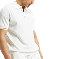 Classic Striped Polo | Textured Comfort-Black-S-State of Style