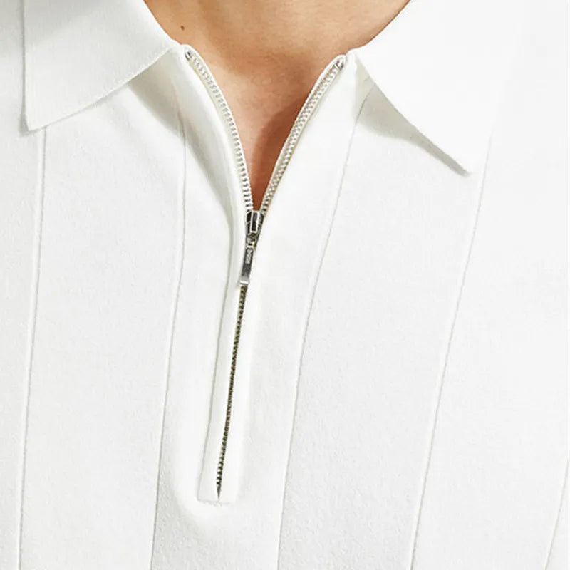 Classic Striped Polo | Textured Comfort-Black-S-State of Style