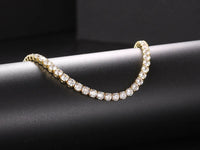 Classic Tennis Necklace with Shimmering Rhinestones-Gold 3mm-Kettenlänge 33cm-State of Style