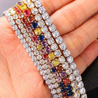 Classic Tennis Necklace with Shimmering Rhinestones-Gold 3mm-Kettenlänge 33cm-State of Style
