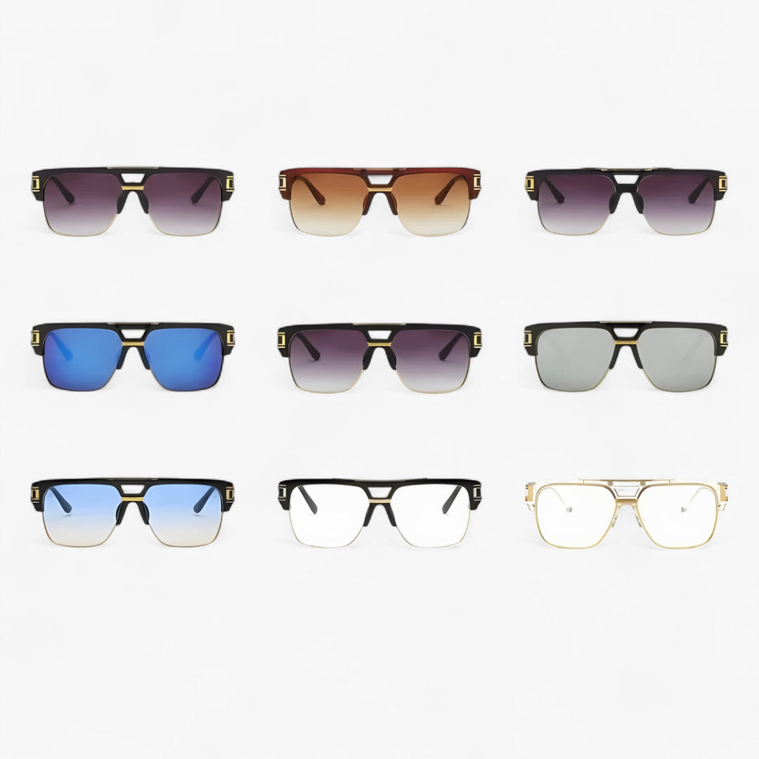 Classic Unisex Mirror Sunglasses – Lynor-Shiny Black-State of Style