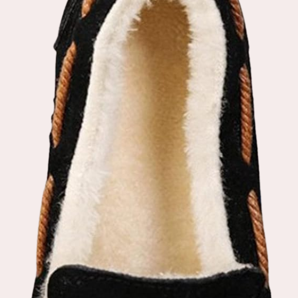 Classic Warm Ladies' Slippers - Selina-Black-3-State of Style