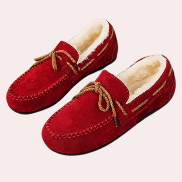 Classic Warm Ladies' Slippers - Selina-Red-3-State of Style