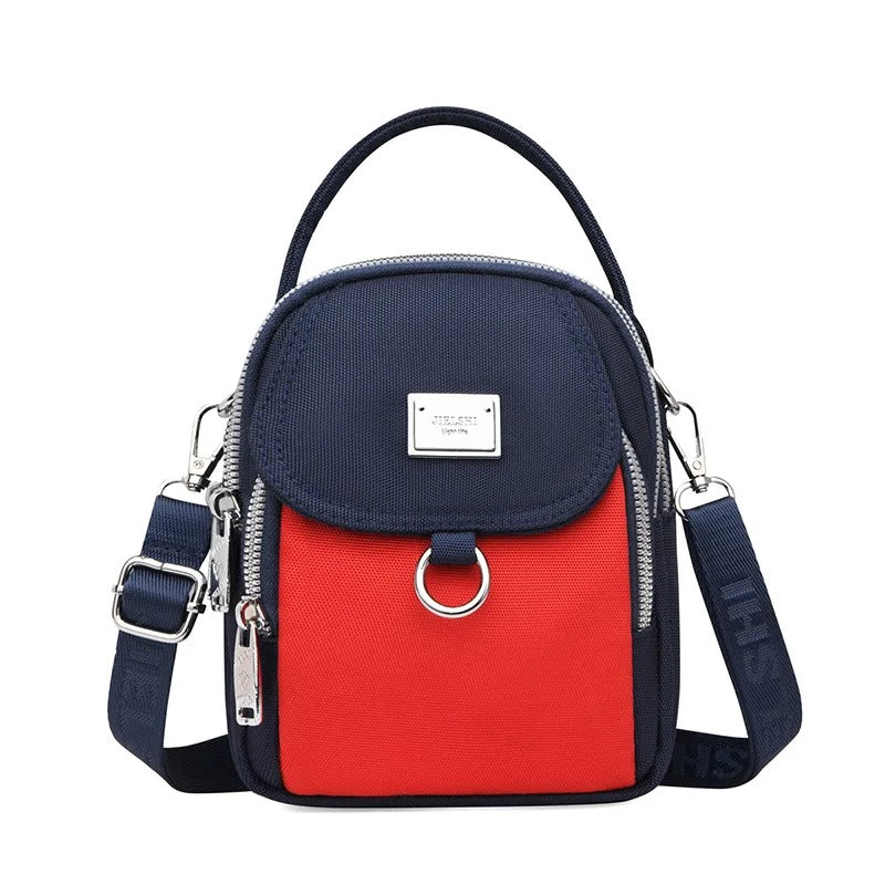 Classic Women's Bag with Ample Storage - Celeste-Blue/Red-State of Style