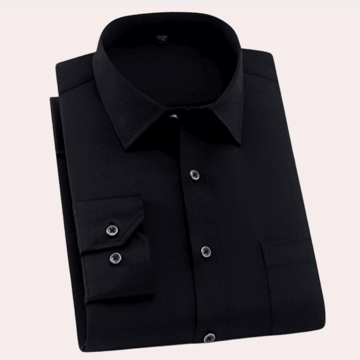 Classic Wrinkle-Free Men's Shirt - Felix-Black-S-State of Style