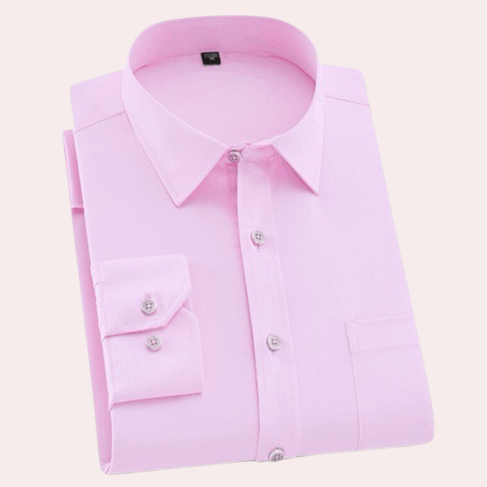 Classic Wrinkle-Free Men's Shirt - Felix-Pink-S-State of Style