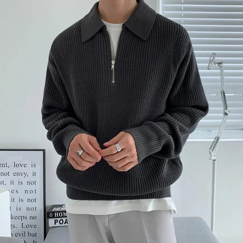 Classic Zipped Men's Sweater - Wellington-Black-XS-State of Style