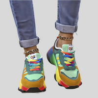 Classy – Multicoloured Lace-Up Running Shoes-Green-3.0-State of Style