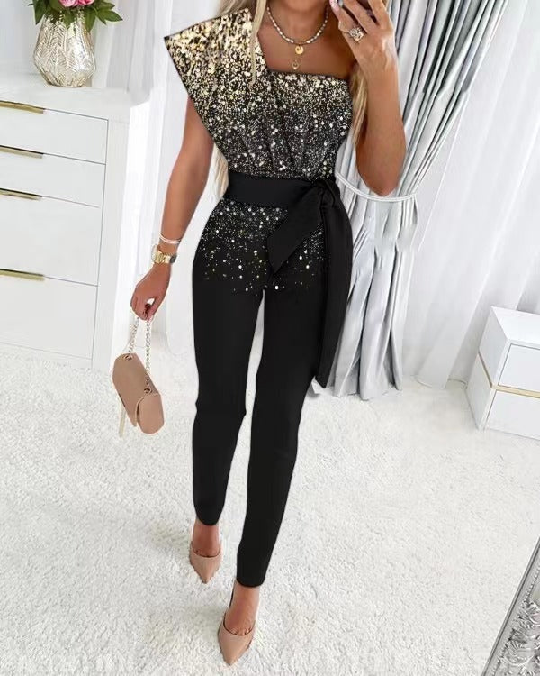 Claudia Evening Jumpsuit | Elegant, Stylish & Unique-Black Gold-S-State of Style