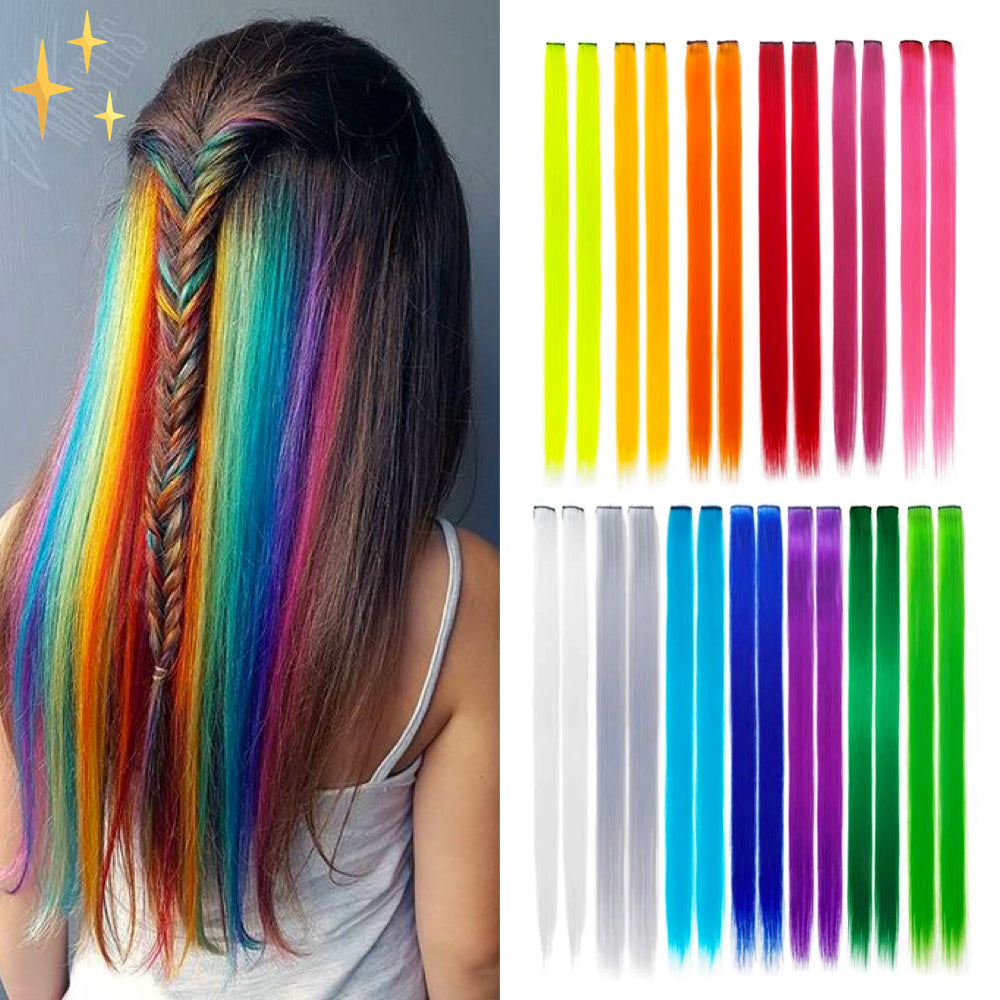 Clip-in Rainbow Hair Extensions – Ruby-State of Style