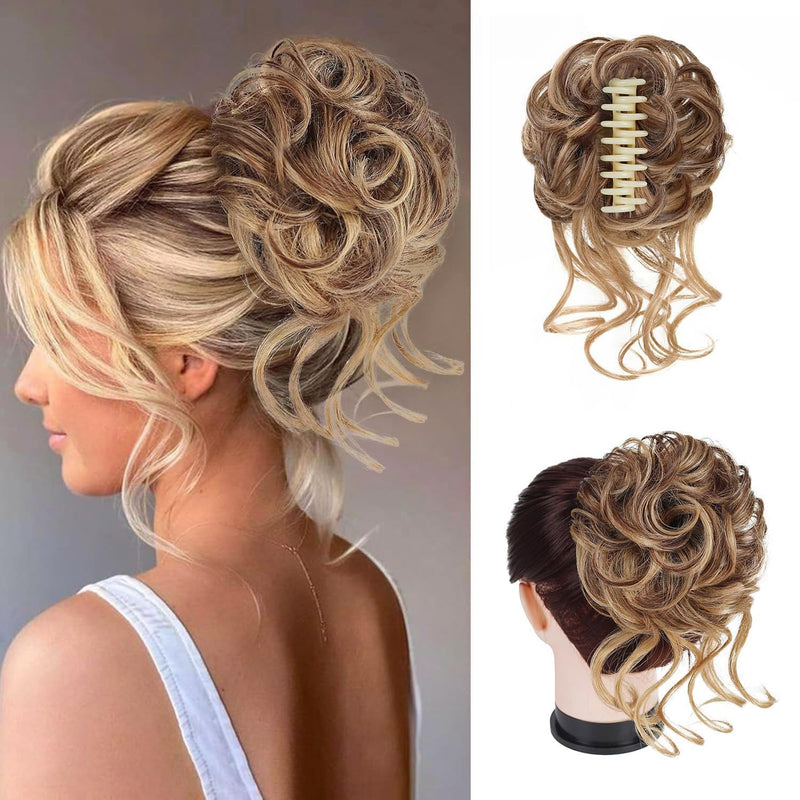 Clip with Hair Extension for Wavy Bun – CurlClip-Dark brown-State of Style