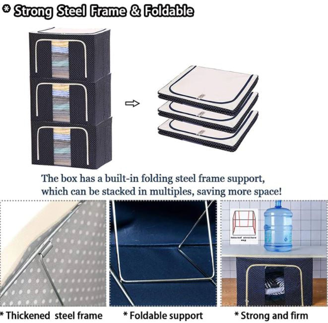 Clothes Storage Box | Space-Saving & Durable Organiser-Blue-State of Style